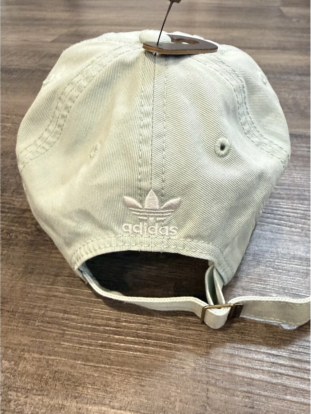 Adidas Womens Originals ASH GREEN Relaxed Strapback Trefoil Logo Cap New